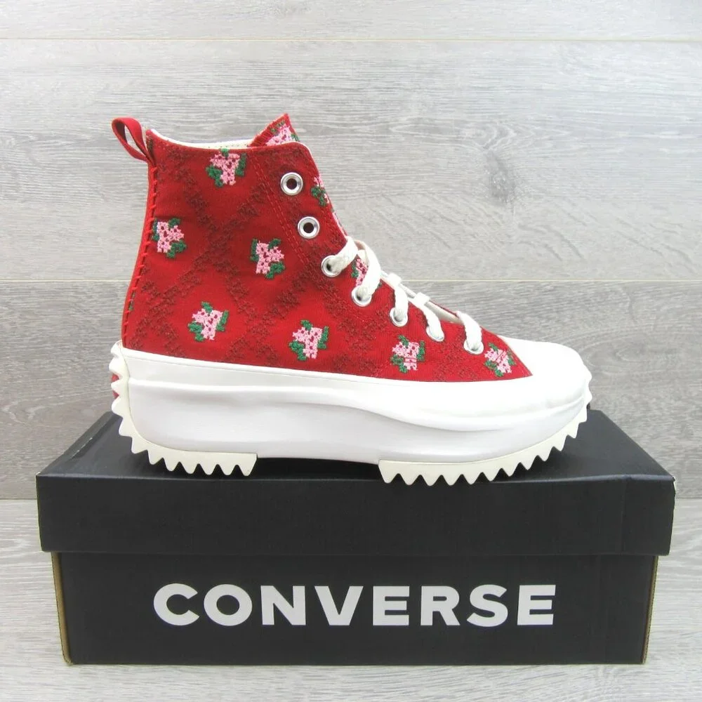 Converse Run Star Hike Platform Rose Cross Stitch Women's Size 8 NEW - Picture 2 of 16
